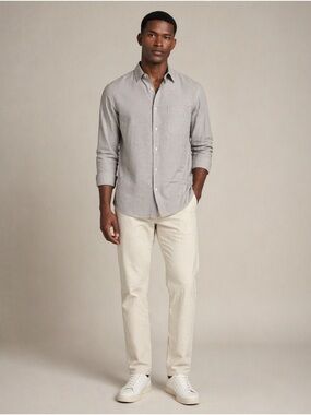 Hugo Boss Button-Down Shirt in Black & Light Gray-mens